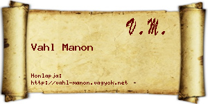Vahl Manon névjegykártya